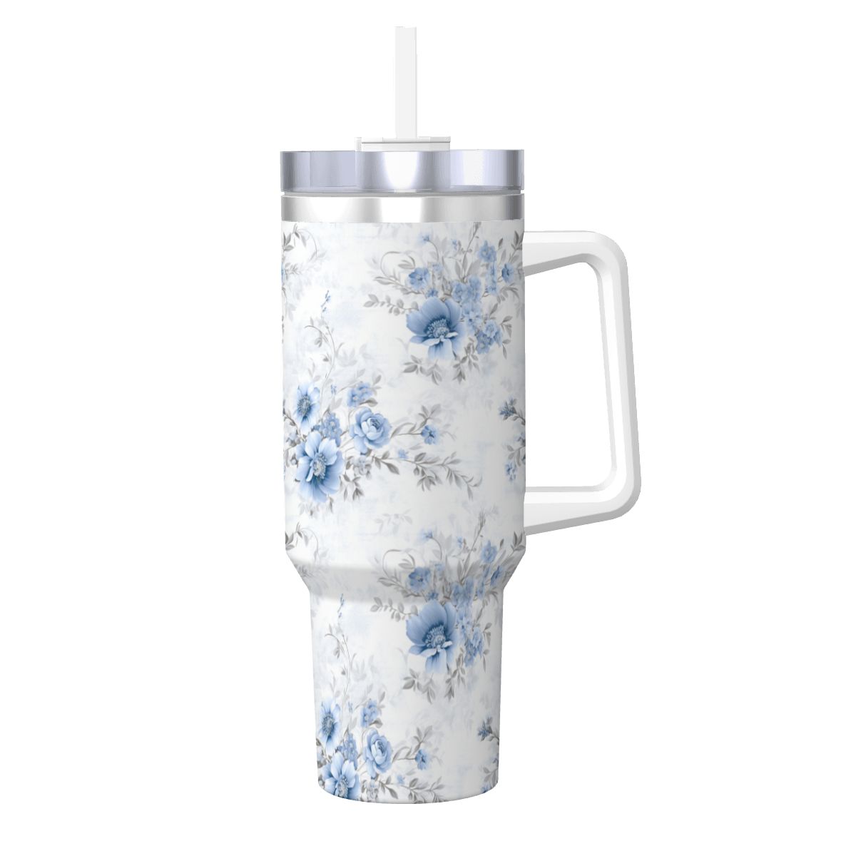 40oz Insulated Blue and Gray Shabby Chick Tumbler